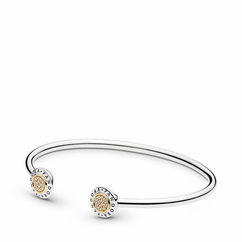 Pandora Australia Signature Bangle Bracelet - Two Tone | TZOPNY613